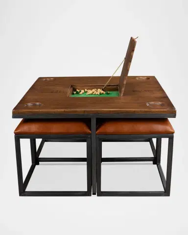 Sarreid Low Game Table with Four Stools | Thumbnail 4 Sarreid Low Game Table with Four Stools | Thumbnail 4