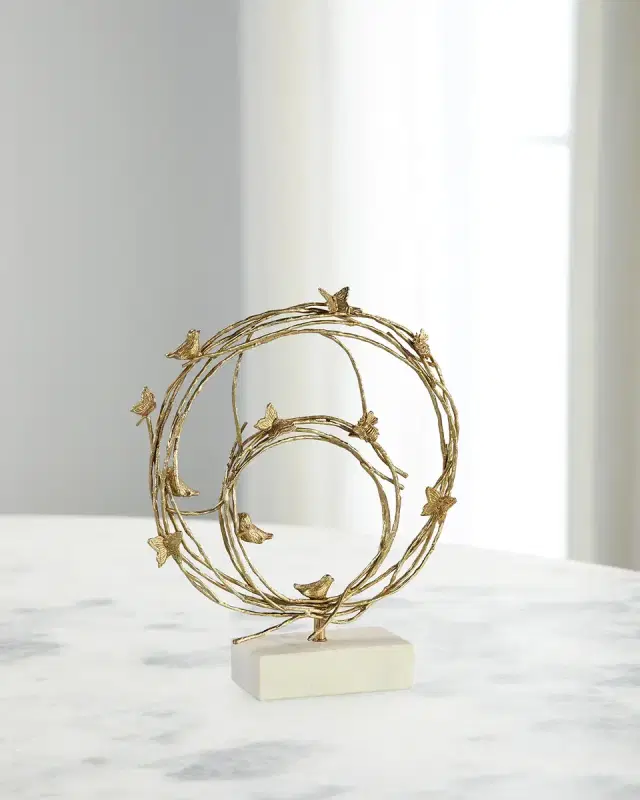 John-Richard Collection Small Brass Roost Sculpture