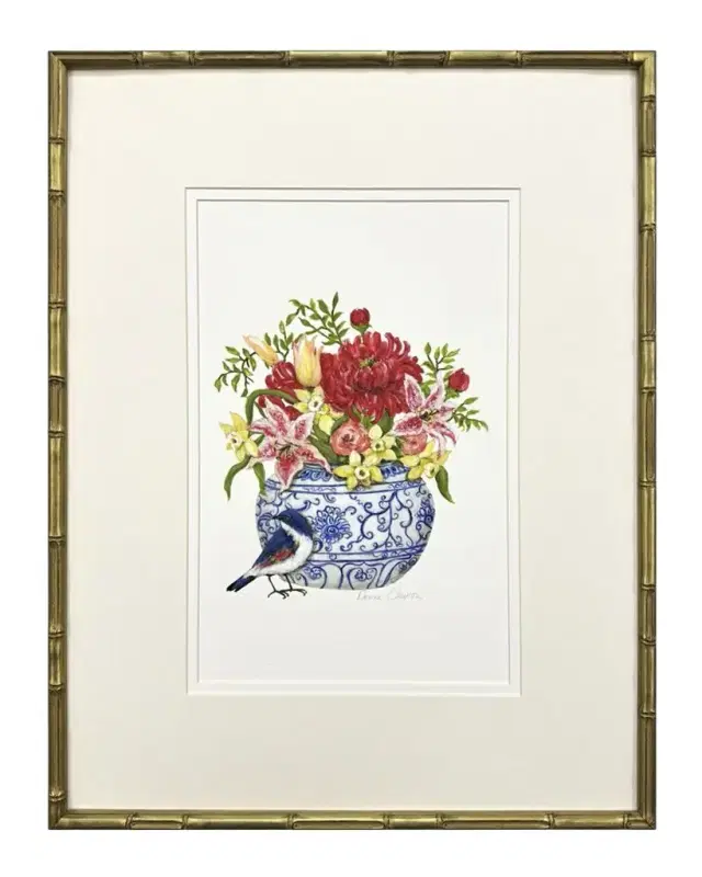 Paragon Decors "Blue and White I" Hand-Embellished Giclees, Set of 2