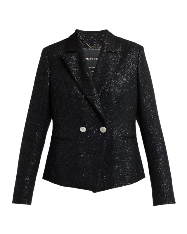 Paillette Double-Breasted Blazer Jacket