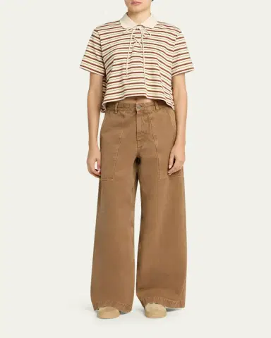 Moncler Lace-Up Stripe Polo Shirt | Thumbnail 2