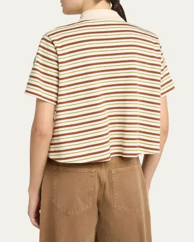 Moncler Lace-Up Stripe Polo Shirt | Thumbnail 3