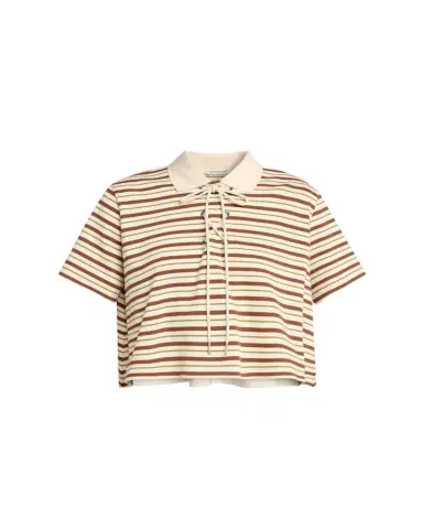 Moncler Lace-Up Stripe Polo Shirt | Thumbnail 1