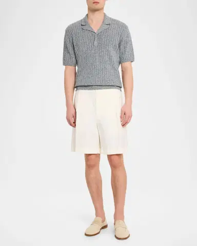 Dolce & Gabbana Men's Cotton and Linen Rib-Knit Short-Sleeve Sweater | Thumbnail 2