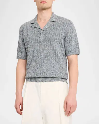 Dolce & Gabbana Men's Cotton and Linen Rib-Knit Short-Sleeve Sweater | Thumbnail 4