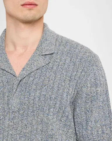 Dolce & Gabbana Men's Cotton and Linen Rib-Knit Short-Sleeve Sweater | Thumbnail 5