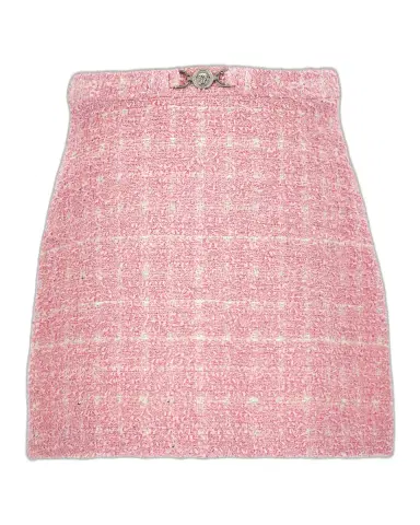 Versace Girl's Vichy Tweed Mini Skirt | Thumbnail 1 Versace Girl's Vichy Tweed Mini Skirt | Thumbnail 1