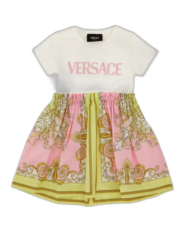 Versace Girl 's Barocco T-Shirt Dress, Size 12M-4