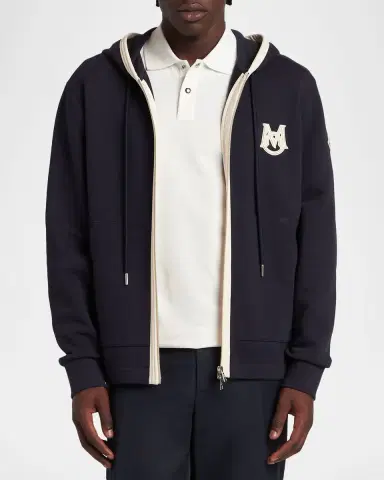 Moncler Men's Monogram Full-Zip Hoodie | Thumbnail 2