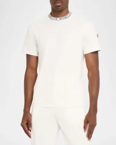 Moncler Men's Logo-Crewneck Cotton T-Shirt | Thumbnail 3