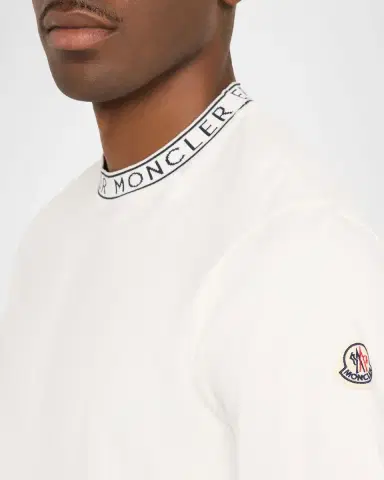 Moncler Men's Logo-Crewneck Cotton T-Shirt | Thumbnail 4
