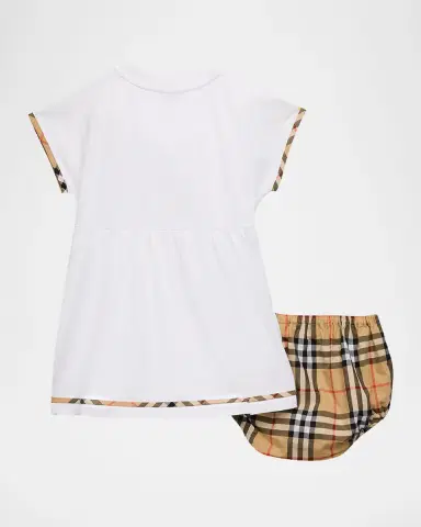 Burberry Girl 's Check-Trim Cotton Dress with Bloomers, Size 1M-18M | Thumbnail 2 Burberry Girl 's Check-Trim Cotton Dress with Bloomers, Size 1M-18M | Thumbnail 2