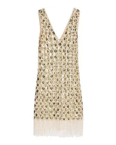 Ungaro Eastyn Sleeveless Metallic Fringe Mini Shift Dress | Thumbnail 1