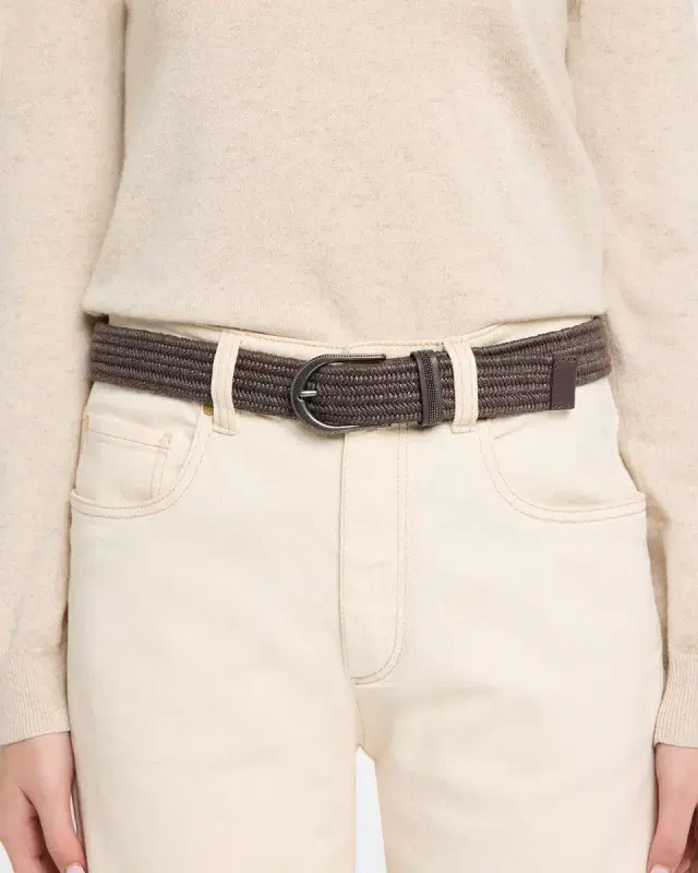 Braided Belt with Shiny Loop