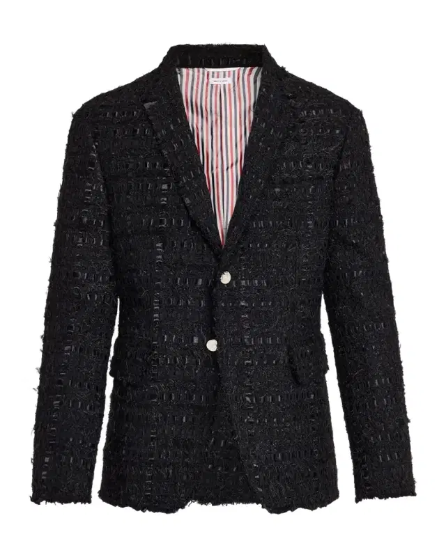 Men 's Unconstructed Frayed Tweed Sport Coat