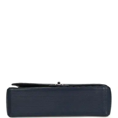 Chanel Chanel Maxi Classic Chevron Double Flap Bag Dark Blue Caviar Silver Hardware | Thumbnail 6