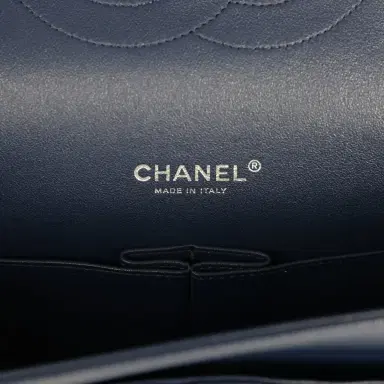 Chanel Chanel Maxi Classic Chevron Double Flap Bag Dark Blue Caviar Silver Hardware | Thumbnail 8