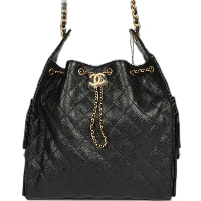 Chanel Medium 25 Hobo Bag Black Caviar Antique Gold Hardware