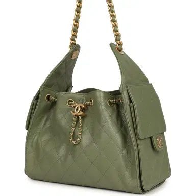 Chanel Chanel Small 25 Hobo Bag Green Caviar Antique Gold Hardware | Thumbnail 3 Chanel Chanel Small 25 Hobo Bag Green Caviar Antique Gold Hardware | Thumbnail 3
