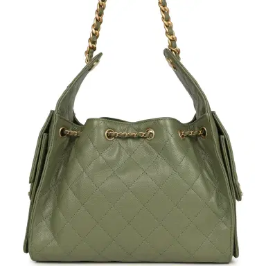 Chanel Chanel Small 25 Hobo Bag Green Caviar Antique Gold Hardware | Thumbnail 5 Chanel Chanel Small 25 Hobo Bag Green Caviar Antique Gold Hardware | Thumbnail 5