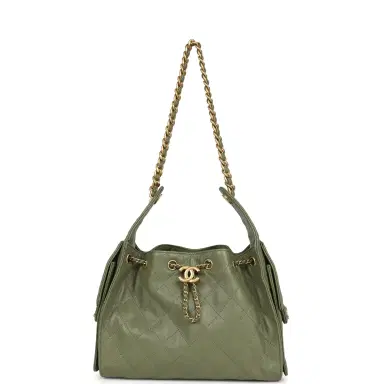 Chanel Chanel Small 25 Hobo Bag Green Caviar Antique Gold Hardware | Thumbnail 6 Chanel Chanel Small 25 Hobo Bag Green Caviar Antique Gold Hardware | Thumbnail 6