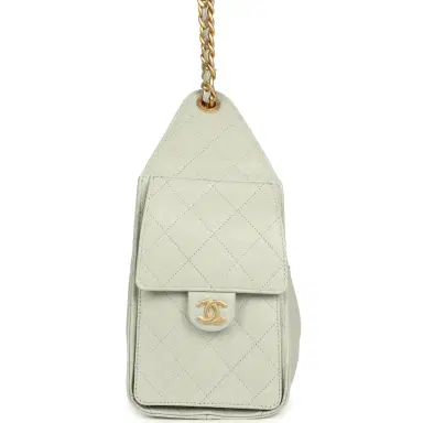 Chanel Chanel Small 25 Hobo Bag Light Green Caviar Antique Gold Hardware | Thumbnail 4