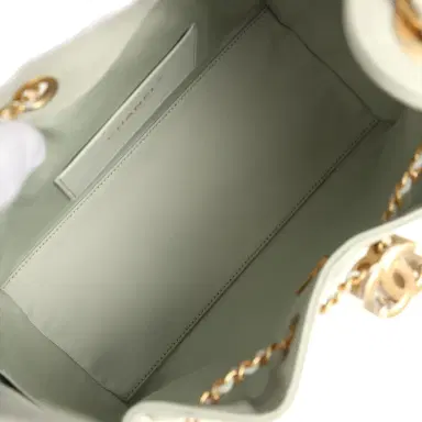 Chanel Chanel Small 25 Hobo Bag Light Green Caviar Antique Gold Hardware | Thumbnail 8