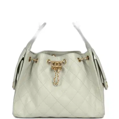 Chanel Chanel Small 25 Hobo Bag Light Green Caviar Antique Gold Hardware | Thumbnail 1