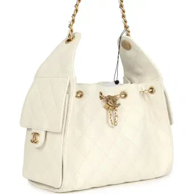Chanel Chanel Small 25 Hobo Bag White Caviar Antique Gold Hardware | Thumbnail 2 Chanel Chanel Small 25 Hobo Bag White Caviar Antique Gold Hardware | Thumbnail 2