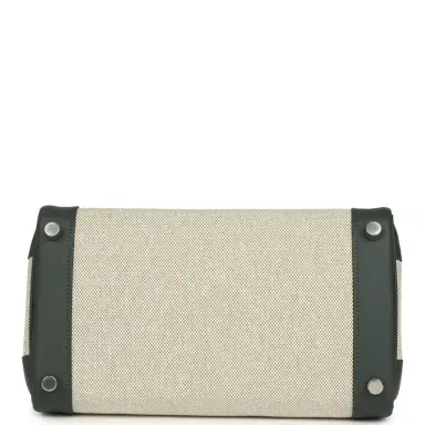 HERMÈS Hermes Birkin 25 Ecru-Vert Amande Toile H Canvas and Vert Mangrove Swift Palladium Hardware | Thumbnail 6 HERMÈS Hermes Birkin 25 Ecru-Vert Amande Toile H Canvas and Vert Mangrove Swift Palladium Hardware | Thumbnail 6