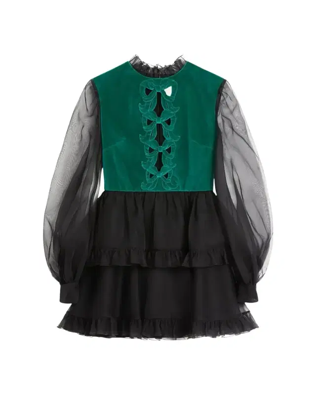 Velvet Top Sheer Sleeve Mini Dress