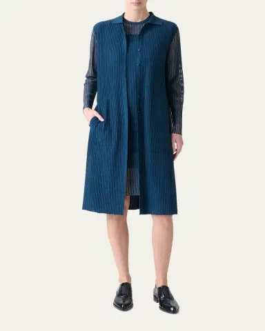 Akris Long Structured Line Knit Coat | Thumbnail 2