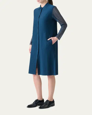 Akris Long Structured Line Knit Coat | Thumbnail 4