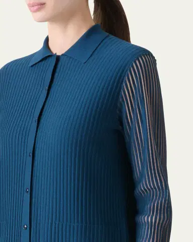 Akris Long Structured Line Knit Coat | Thumbnail 5