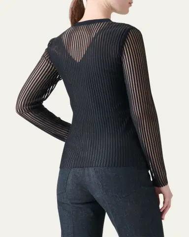 Akris Semi-Transparent Lined Knit Cardigan | Thumbnail 3 Akris Semi-Transparent Lined Knit Cardigan | Thumbnail 3