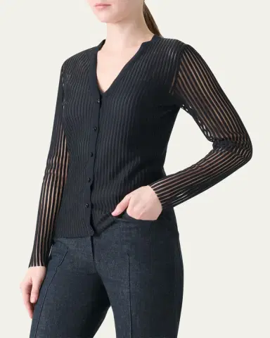 Akris Semi-Transparent Lined Knit Cardigan | Thumbnail 4 Akris Semi-Transparent Lined Knit Cardigan | Thumbnail 4
