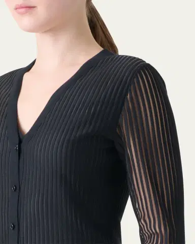 Akris Semi-Transparent Lined Knit Cardigan | Thumbnail 5 Akris Semi-Transparent Lined Knit Cardigan | Thumbnail 5
