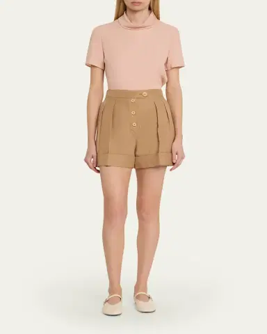 Valentino Garavani Pleated Linen Tailored Shorts | Thumbnail 2 Valentino Garavani Pleated Linen Tailored Shorts | Thumbnail 2