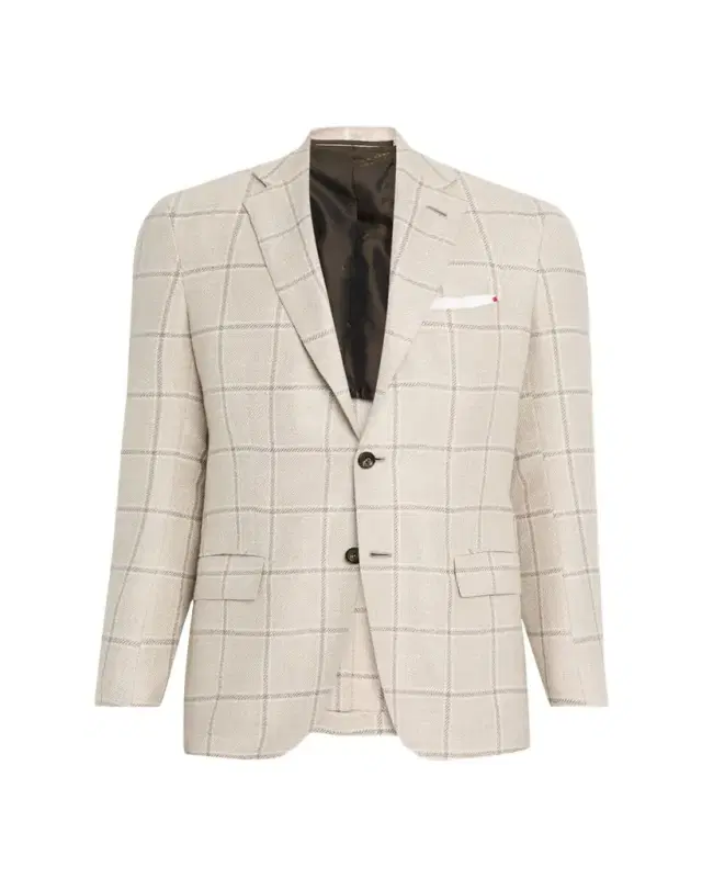 Kiton Men's Windowpane Sport Jacket