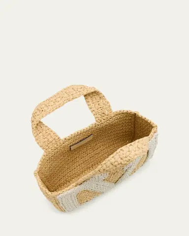 Valentino Garavani Small VLogo Viscose Raffia Tote Bag | Thumbnail 4 Valentino Garavani Small VLogo Viscose Raffia Tote Bag | Thumbnail 4