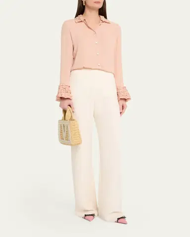 Valentino Garavani Small VLogo Viscose Raffia Tote Bag | Thumbnail 5 Valentino Garavani Small VLogo Viscose Raffia Tote Bag | Thumbnail 5