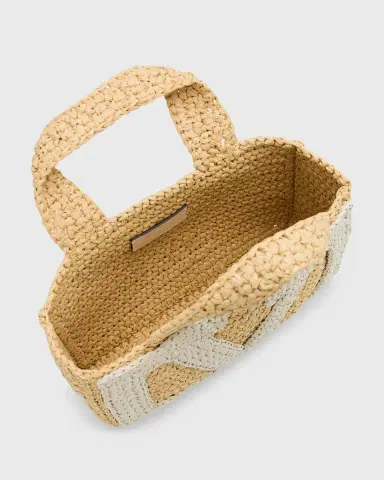 Valentino Garavani Small VLogo Viscose Raffia Tote Bag | Thumbnail 8 Valentino Garavani Small VLogo Viscose Raffia Tote Bag | Thumbnail 8