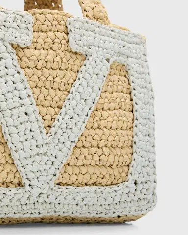Valentino Garavani Small VLogo Viscose Raffia Tote Bag | Thumbnail 10 Valentino Garavani Small VLogo Viscose Raffia Tote Bag | Thumbnail 10