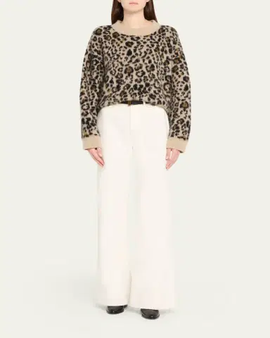 Nili Lotan Zamira Leopard Cashmere Crewneck Sweater | Thumbnail 2