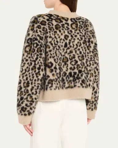 Nili Lotan Zamira Leopard Cashmere Crewneck Sweater | Thumbnail 3