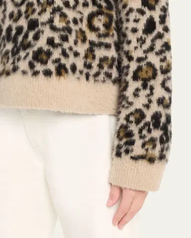 Nili Lotan Zamira Leopard Cashmere Crewneck Sweater | Thumbnail 5