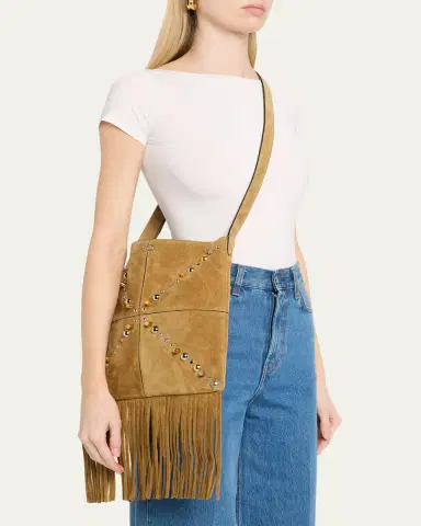 Valentino Garavani Nellcote Medium Studded Suede Crossbody Bag | Thumbnail 2