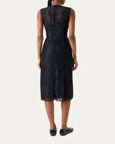 Akris Techno Wave Guipure Sheath Midi Dress | Thumbnail 3