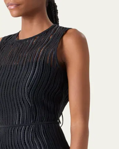 Akris Techno Wave Guipure Sheath Midi Dress | Thumbnail 5
