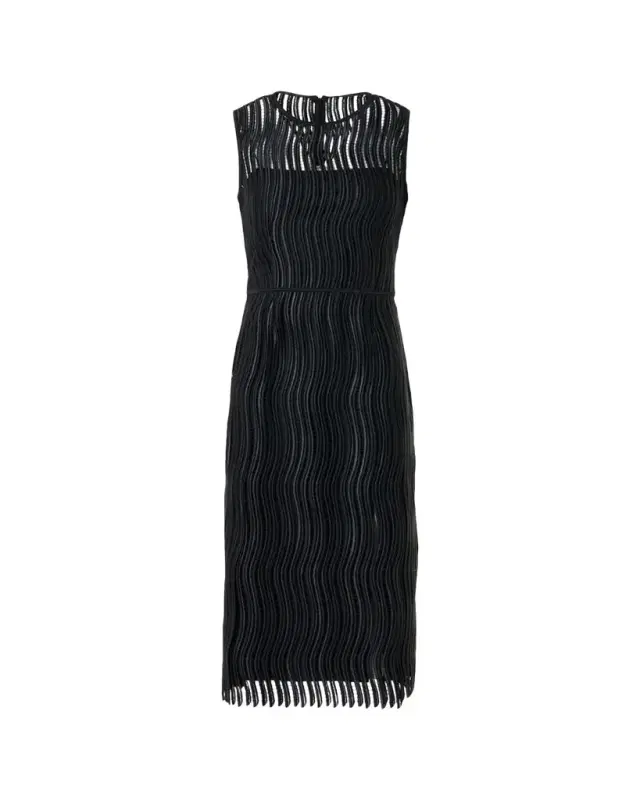 Techno Wave Guipure Sheath Midi Dress